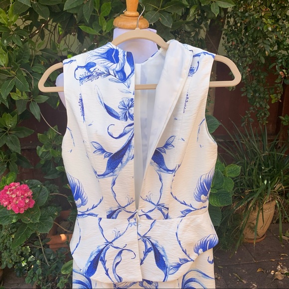 Spring Summer Dress Wedding Shower Keepsake The Label Dress White Blue Small - Picture 5 of 11